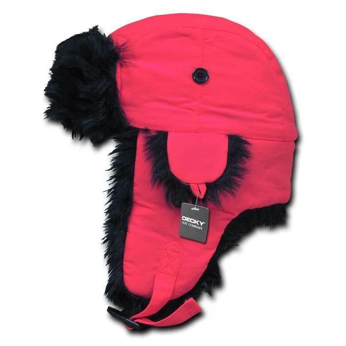 1 Dozen Decky Aviator Bomber Trooper Neon Faux Fur Ear Flap Hats Caps Wholesale