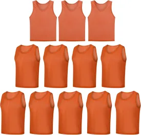 12 Pack Scrimmage Vest/Team Training Jerseys/Sports Pinnies/Practice Jerseys/Soccer Bibs with Carry Bag