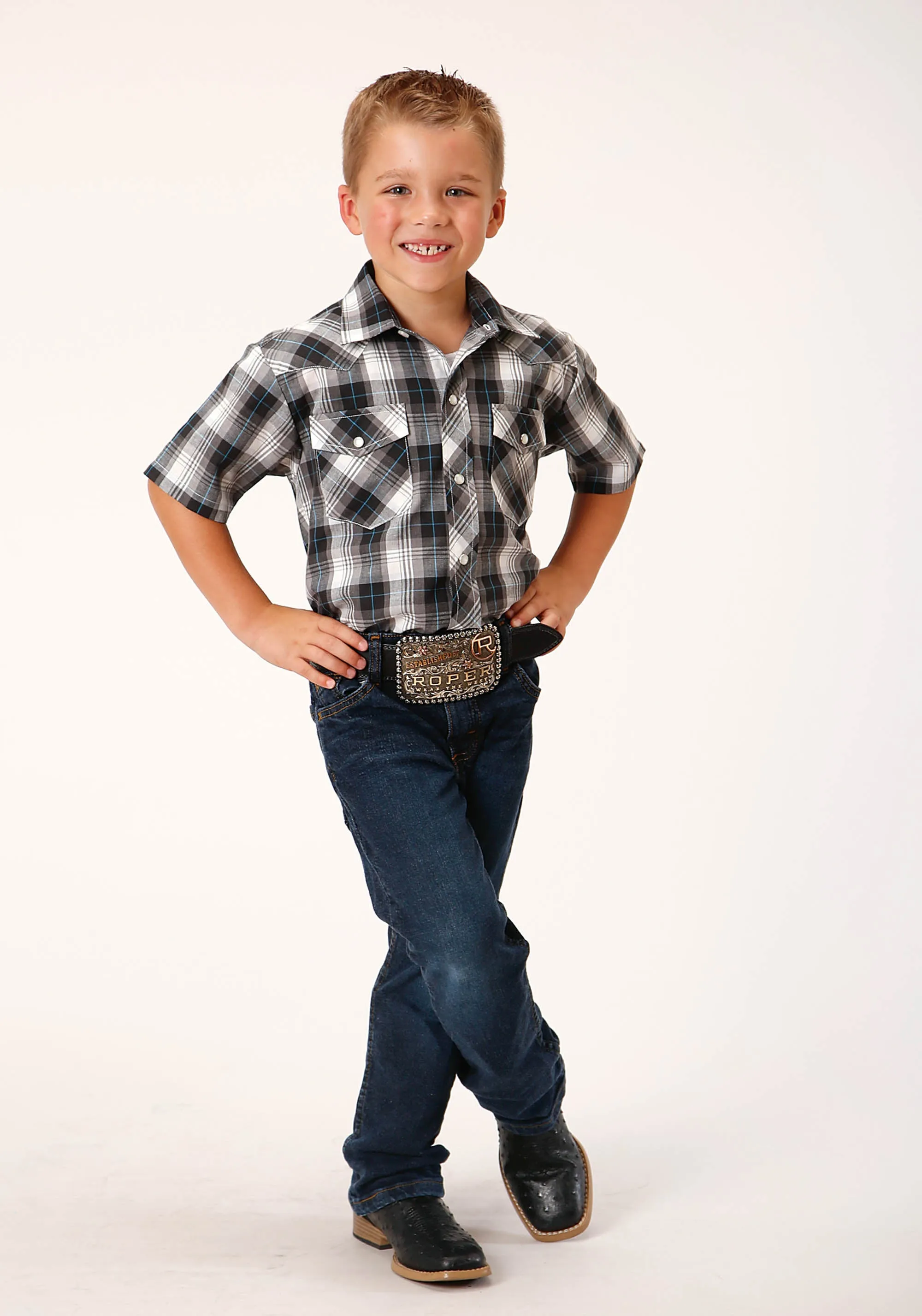 1628 WHITE/BLACK/GREY PLAID