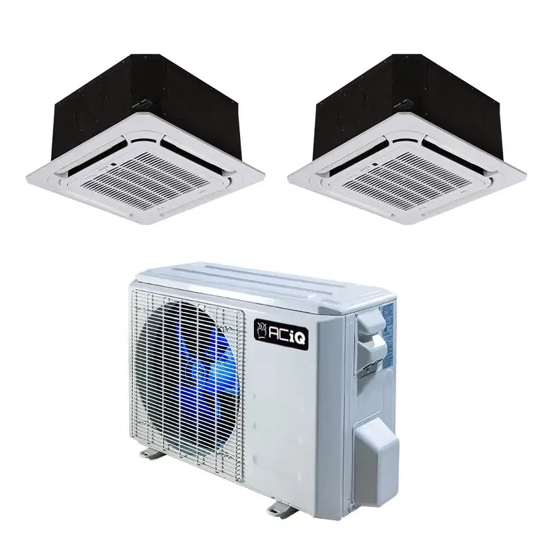 21,000 BTU 22.9 SEER2 ACiQ 2-Zone Ceiling Cassette Mini Split System - 9 12