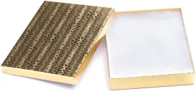 25 Piece Pack Gold Foil Paper Cotton Filled Lidded Jewelry Gift Box Necklace, Belt Buckle, Pendant, Brooch, Bracelet, Bangle, anklet -Size 5.25" X 3.75" X 1" (Gold)