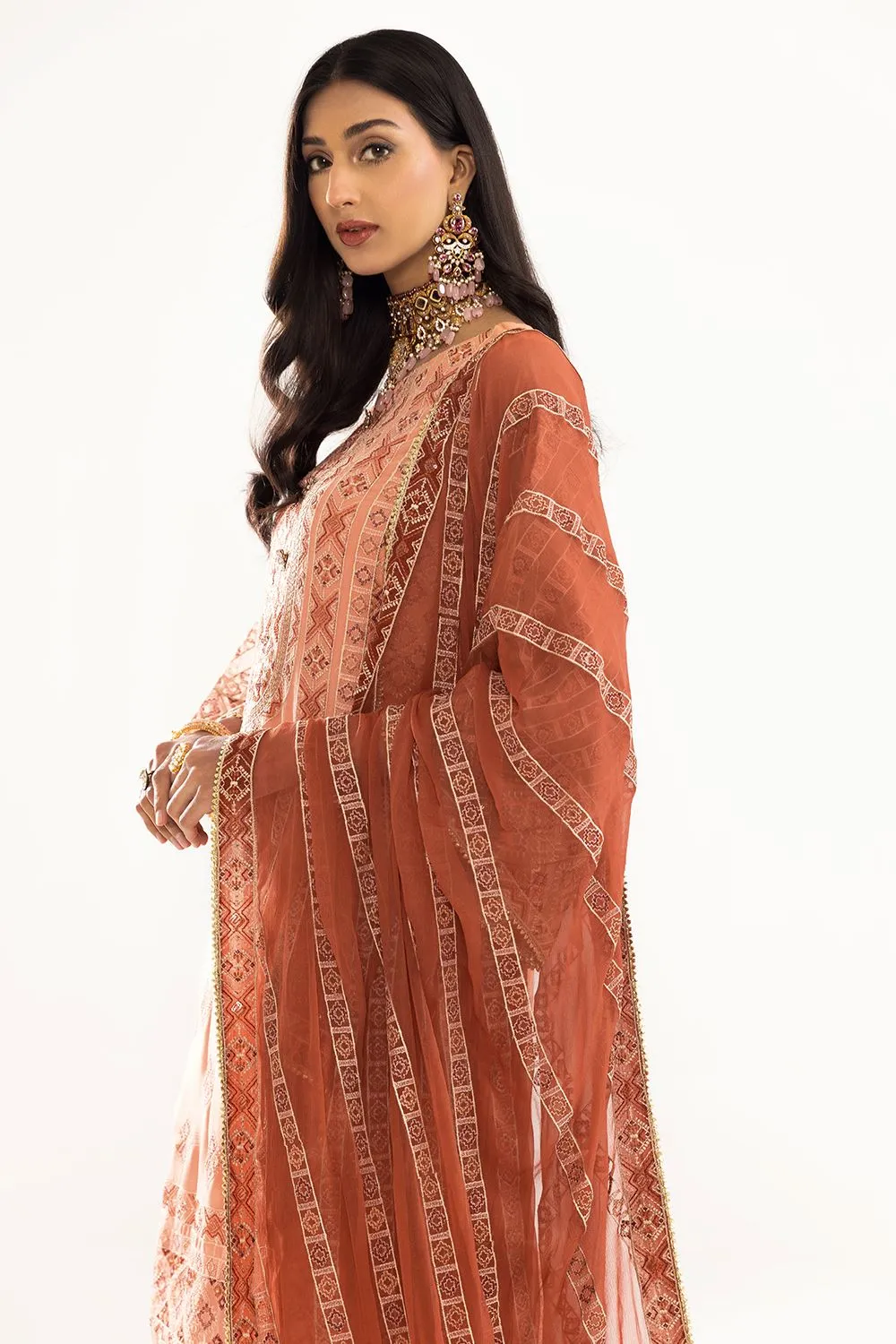 3 Pcs Unstitched EMB Chiffon Suit KNAC-1766