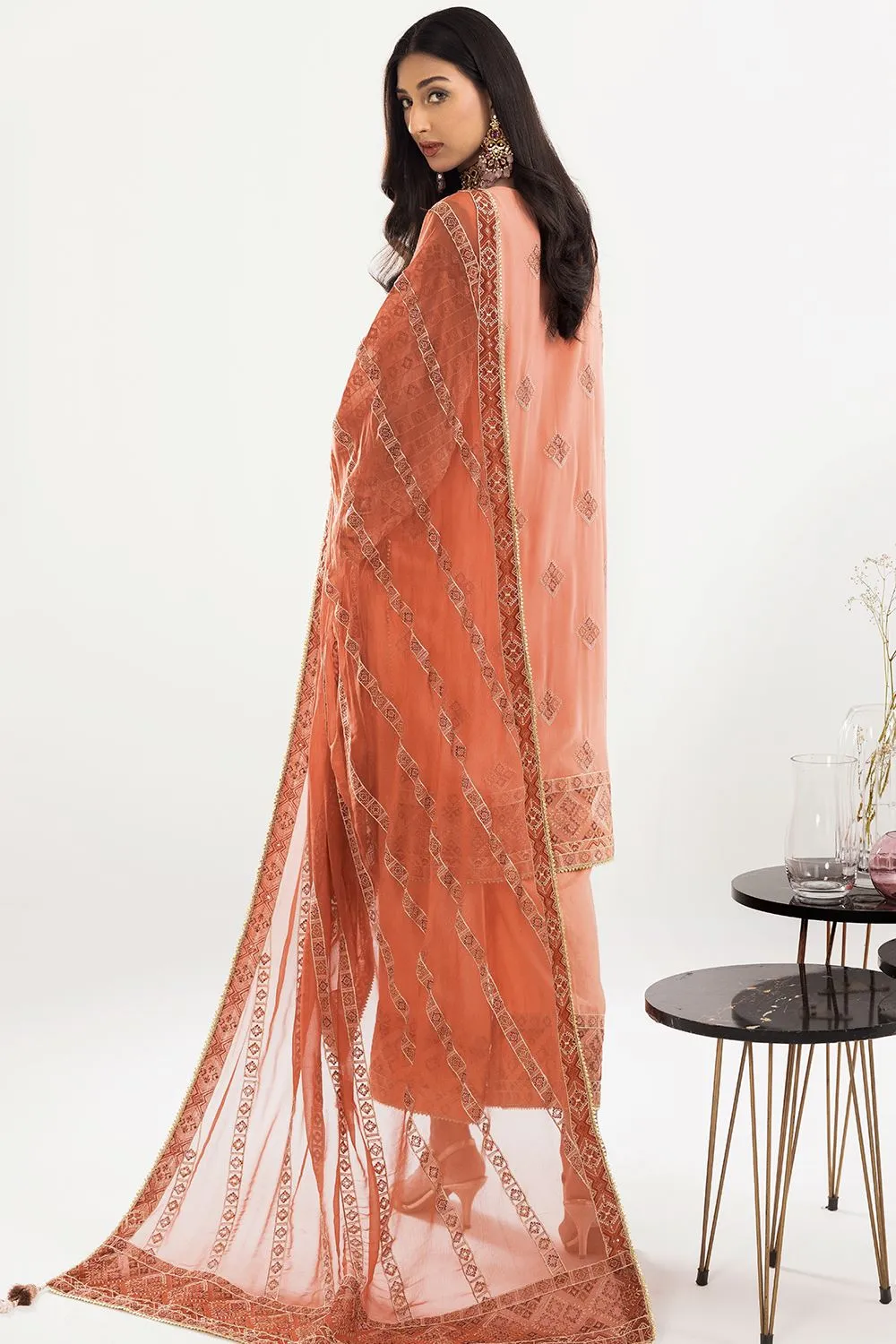 3 Pcs Unstitched EMB Chiffon Suit KNAC-1766