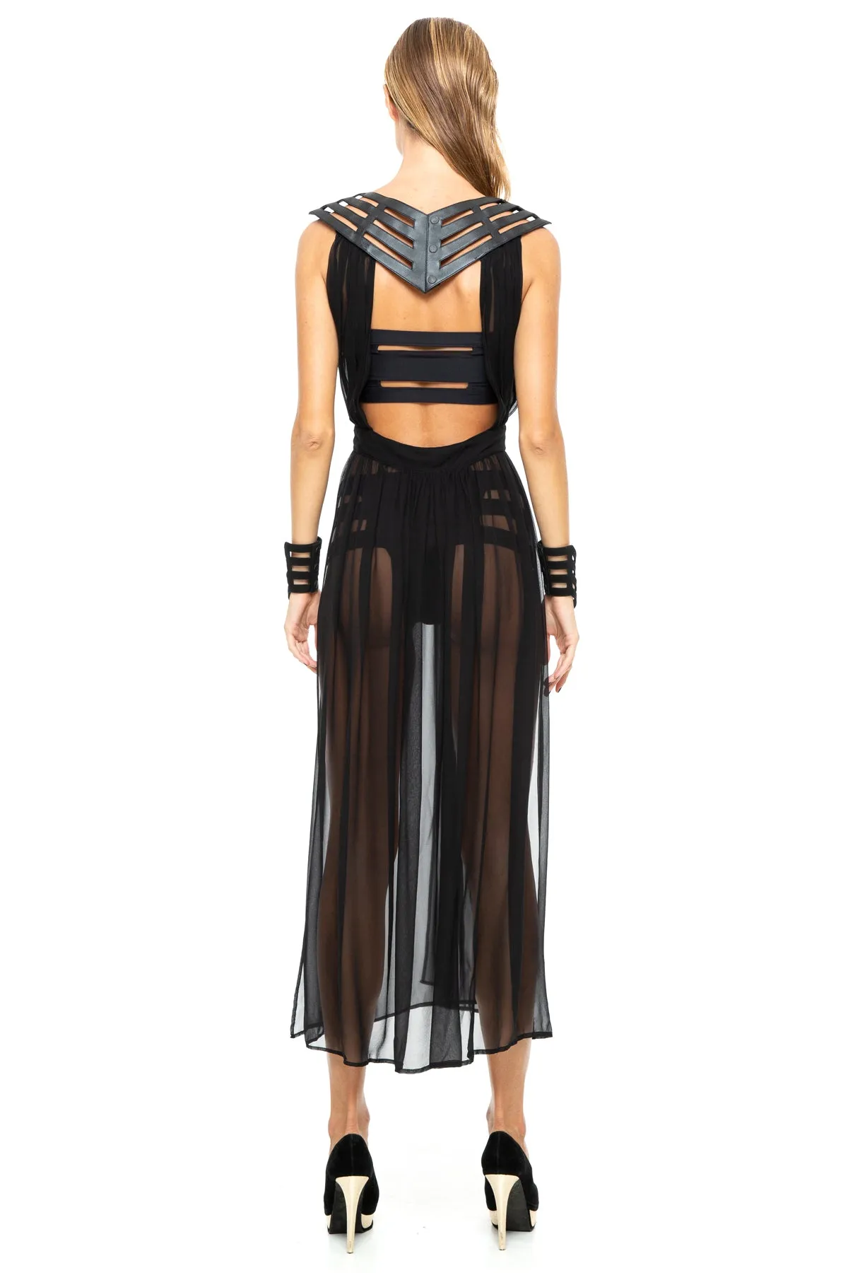 5D x Stellar Dust Chevron Cage Dress - silk