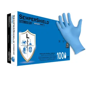 (70 Case/Full Pallet) SemperShield 12" Extended Cuff Blue Nitrile Gloves (6 mil) | Exam Grade | Case of 1000