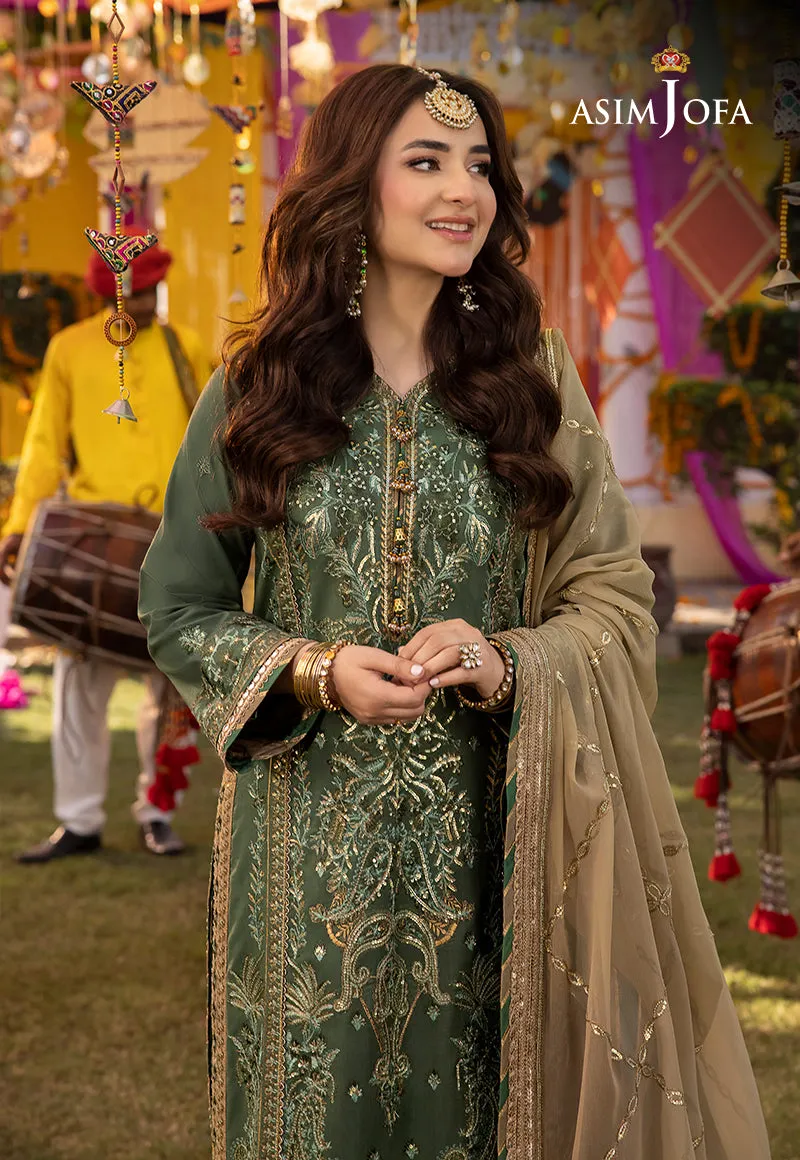AJDA-26 EMBROIDERED LAWN SILK 3 PCS