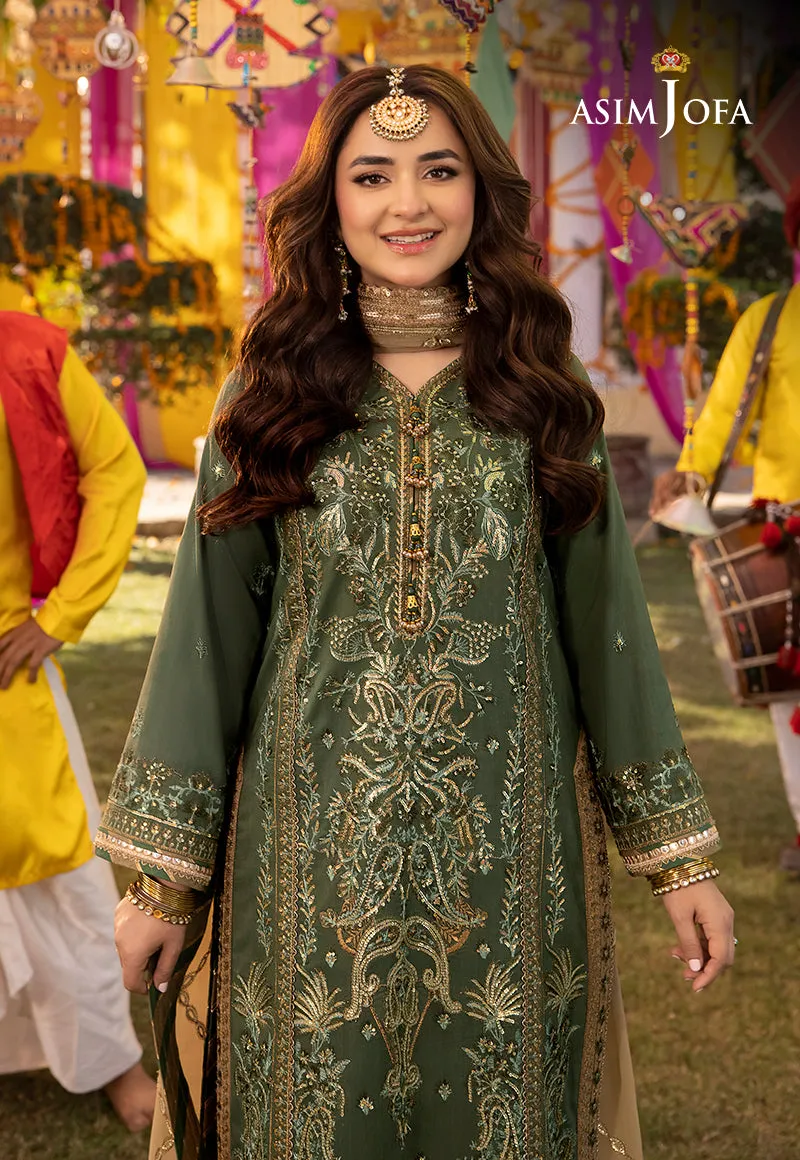 AJDA-26 EMBROIDERED LAWN SILK 3 PCS
