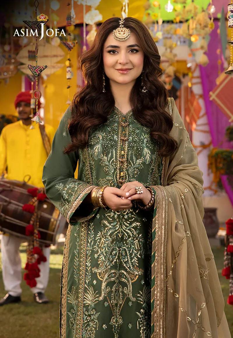 AJDA-26 EMBROIDERED LAWN SILK 3 PCS