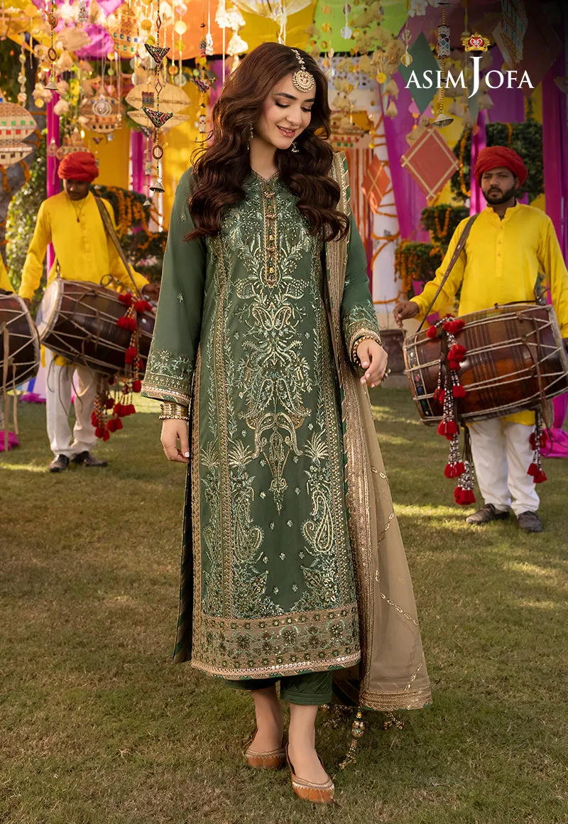 AJDA-26 EMBROIDERED LAWN SILK 3 PCS
