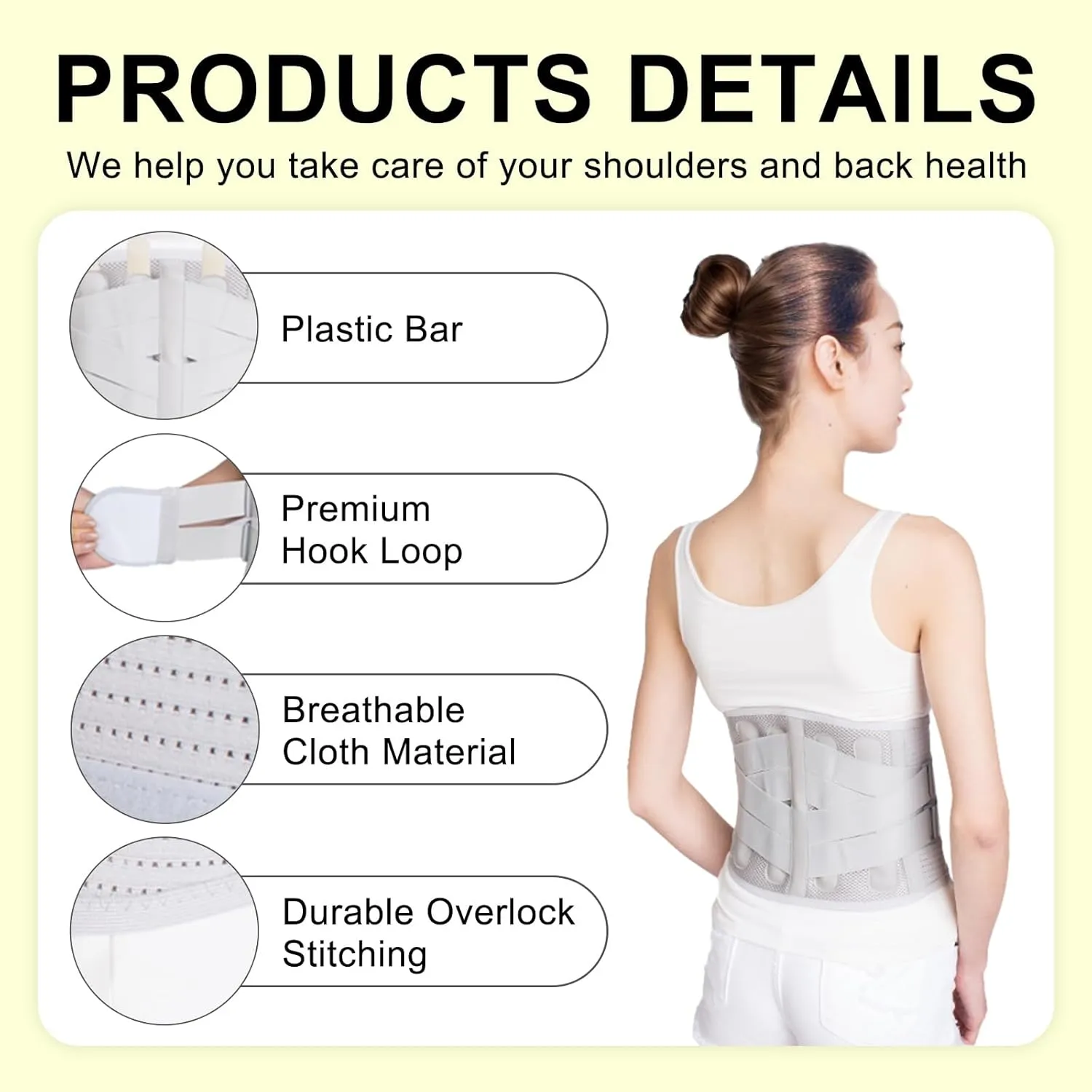 Back Brace for Lower Back Support,Unisex Lumbar Support Belt for Herniated Disc,Breathable Sciatica Belt,Women Waist Protector with Lumbar Pads(Large)