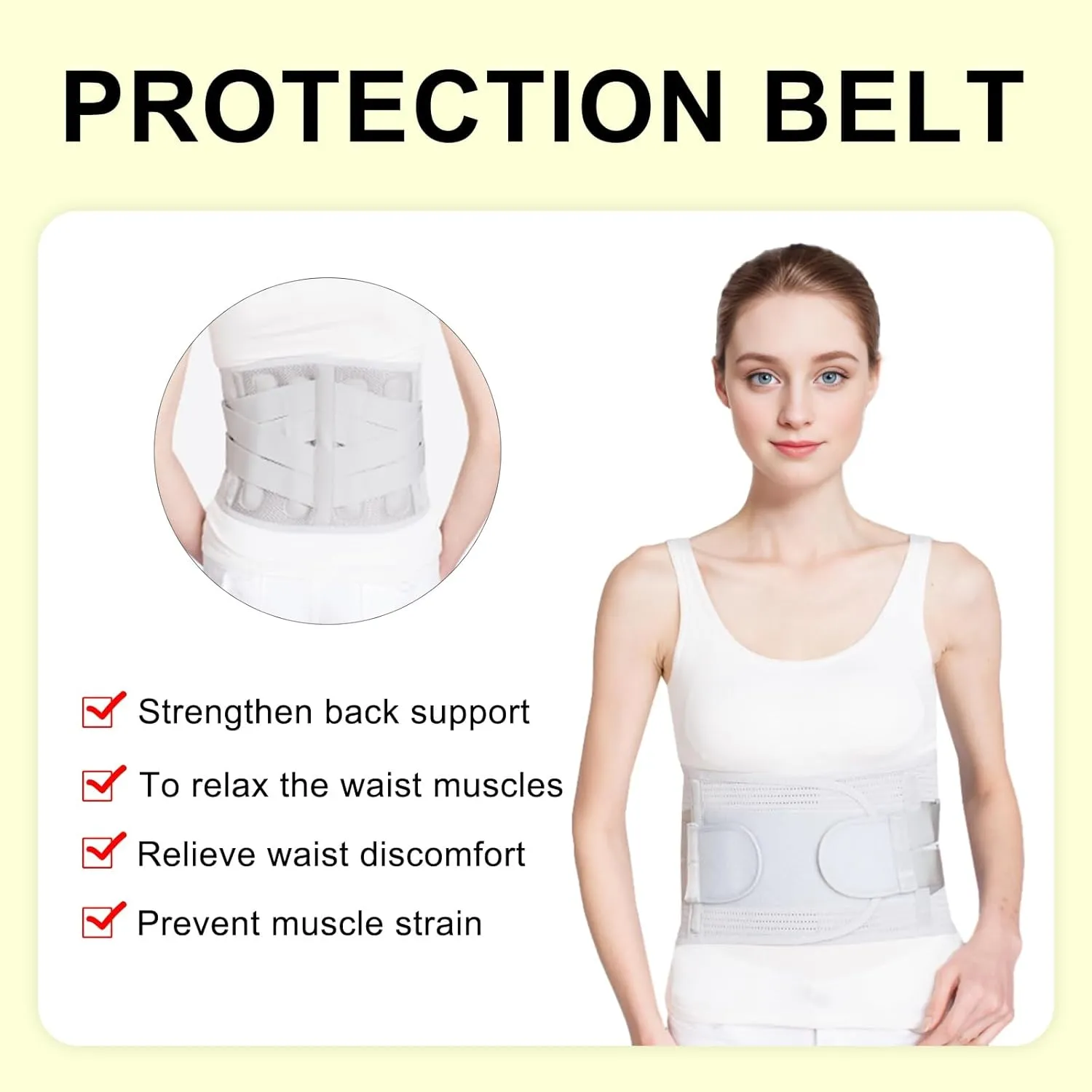 Back Brace for Lower Back Support,Unisex Lumbar Support Belt for Herniated Disc,Breathable Sciatica Belt,Women Waist Protector with Lumbar Pads(Large)
