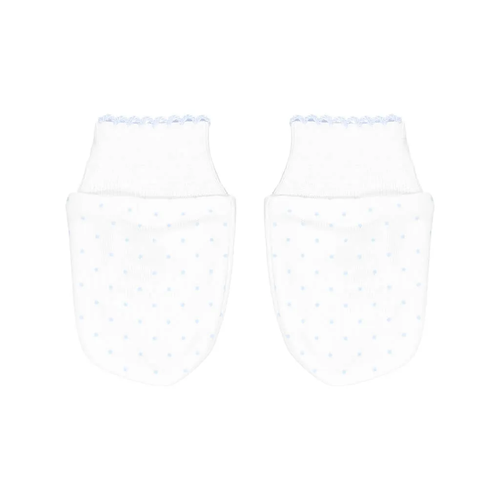 Basic Dots Mittens White/Blue