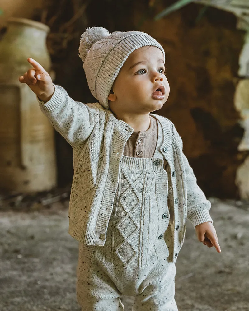 Bebe Llama Speckle Cardigan - Grey Speckle (Size 000-2)