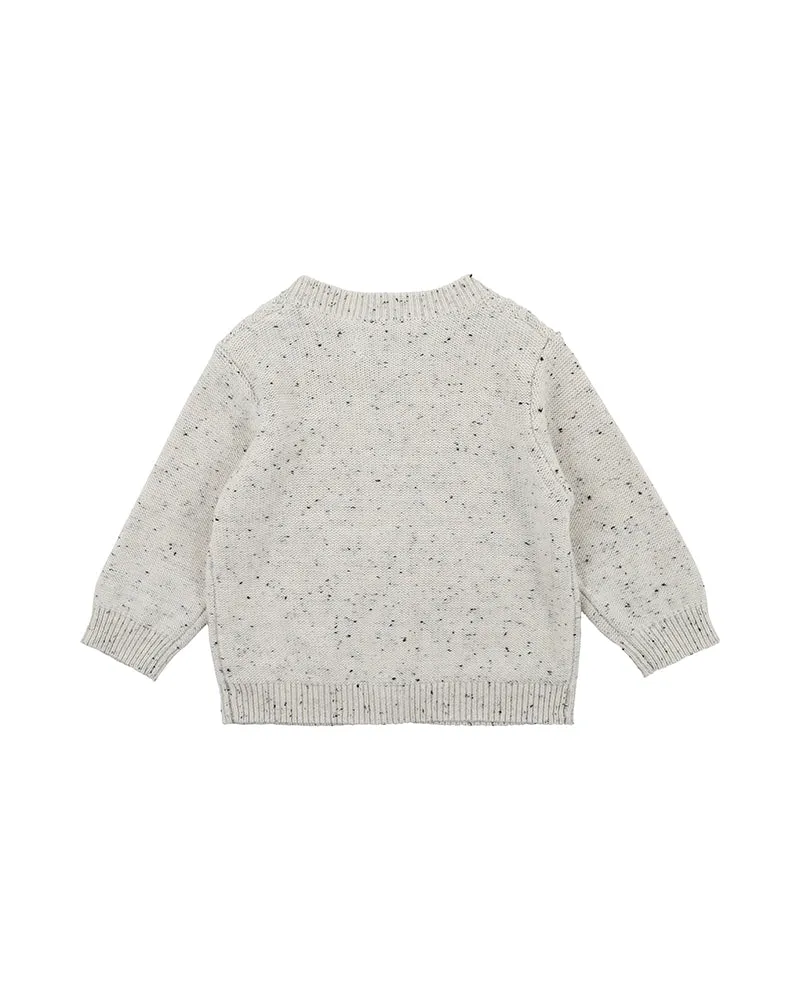 Bebe Llama Speckle Cardigan - Grey Speckle (Size 000-2)