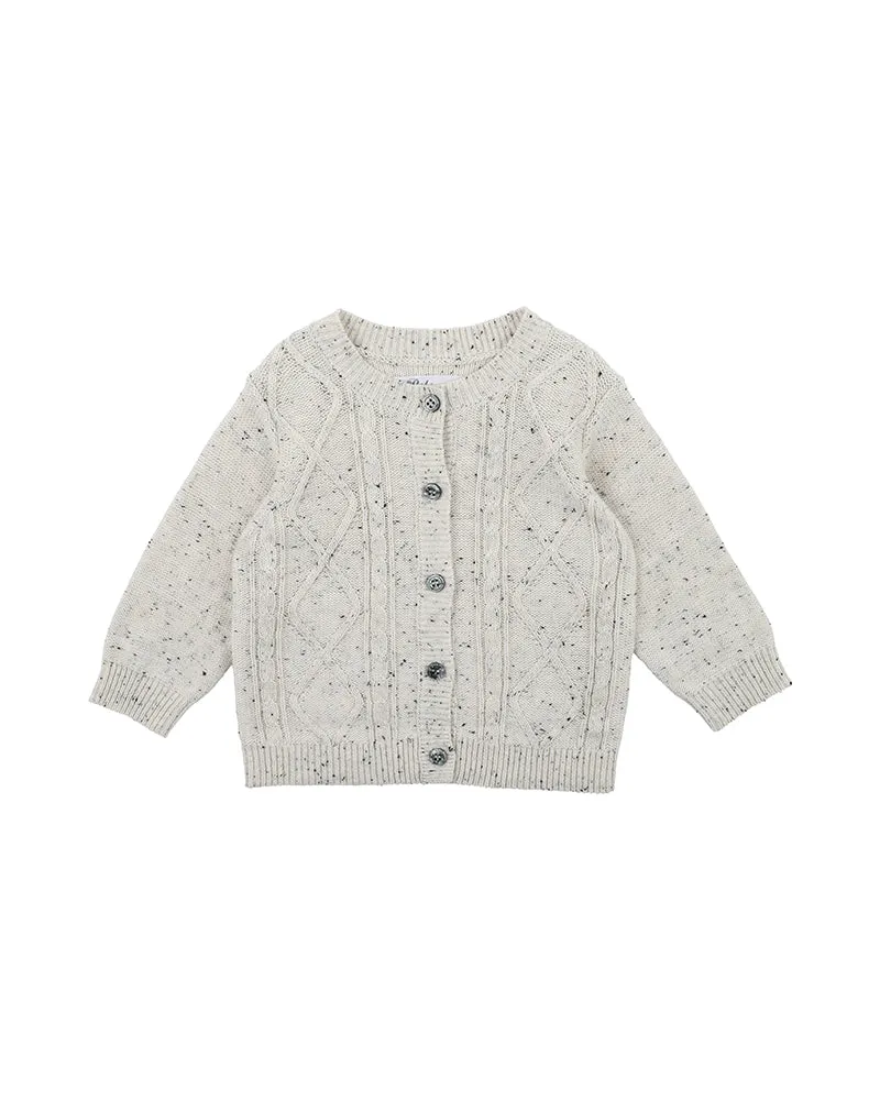 Bebe Llama Speckle Cardigan - Grey Speckle (Size 000-2)