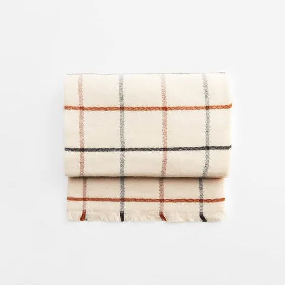 BerriesJam - Beige White Plaid Mini Lady Scarf