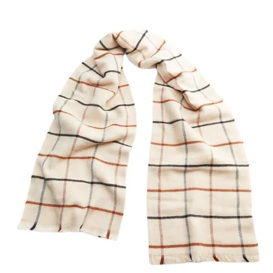 BerriesJam - Beige White Plaid Mini Lady Scarf