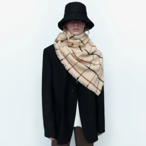 BerriesJam - Beige White Plaid Mini Lady Scarf