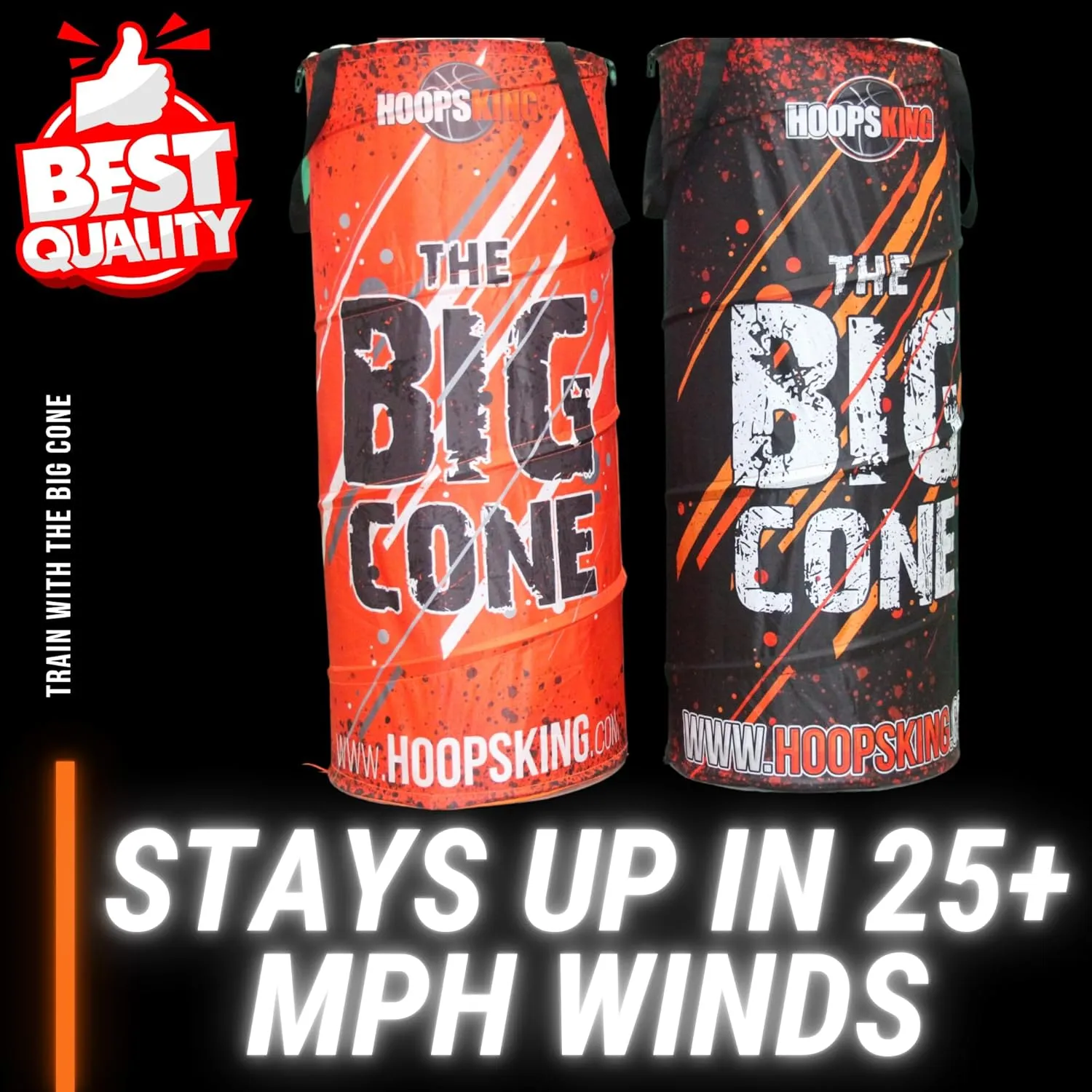 Big Cone Sports Training Cone for Basketball, Soccer, Football, & Lacrosse