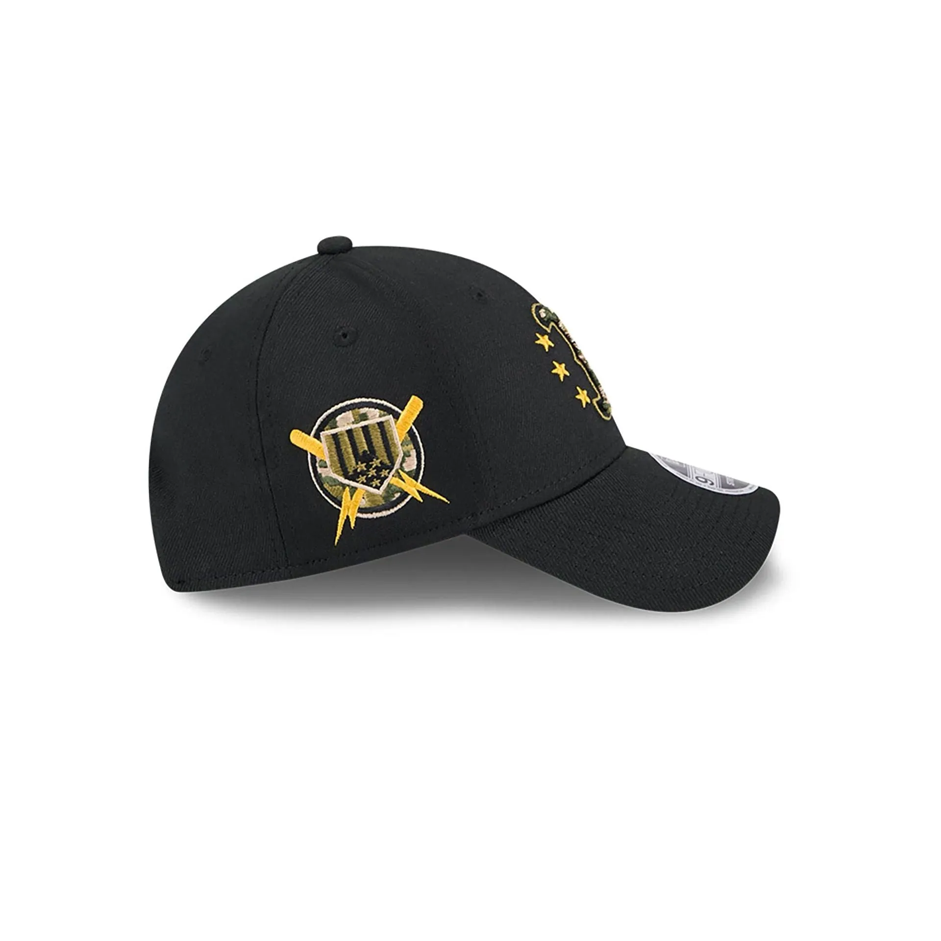 Boston Red Sox MLB Armed Forces Day 2024 Black 9FORTY Stretch Snap Cap
