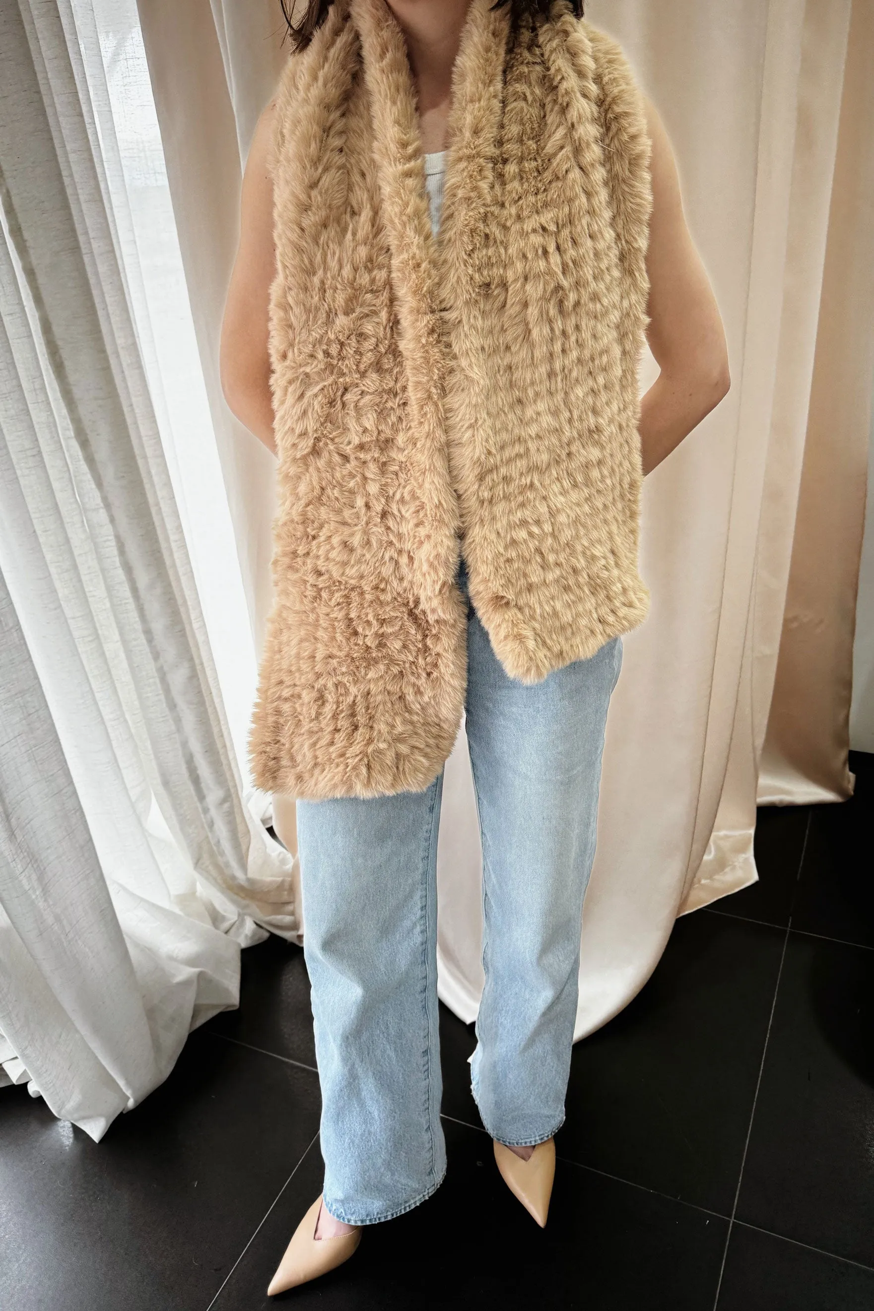 Bridal Faux Rome Scarf - Beige