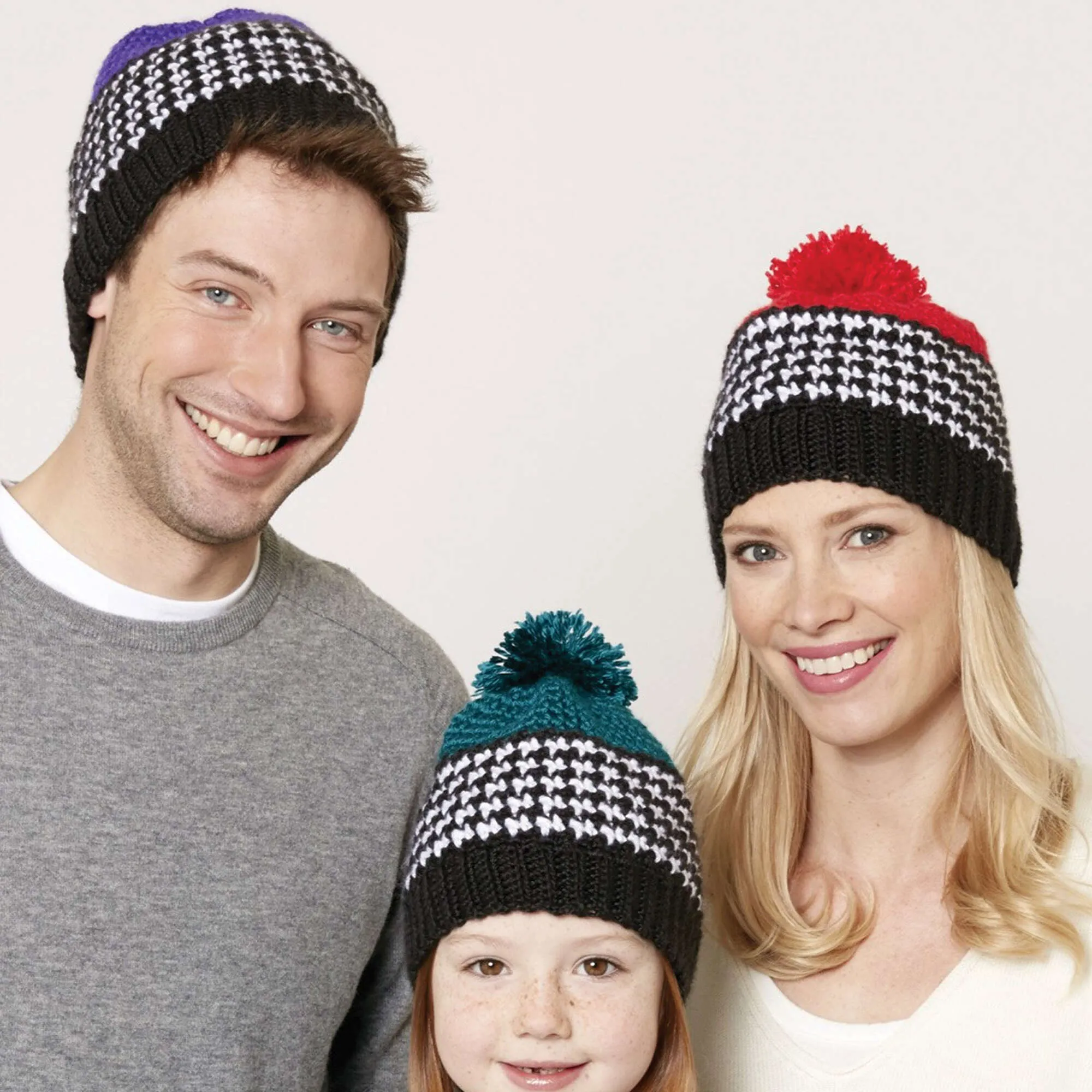 Caron Crochet Houndstooth Bright Hat