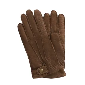 Cashmere-Lined Leather Gloves in Brown
