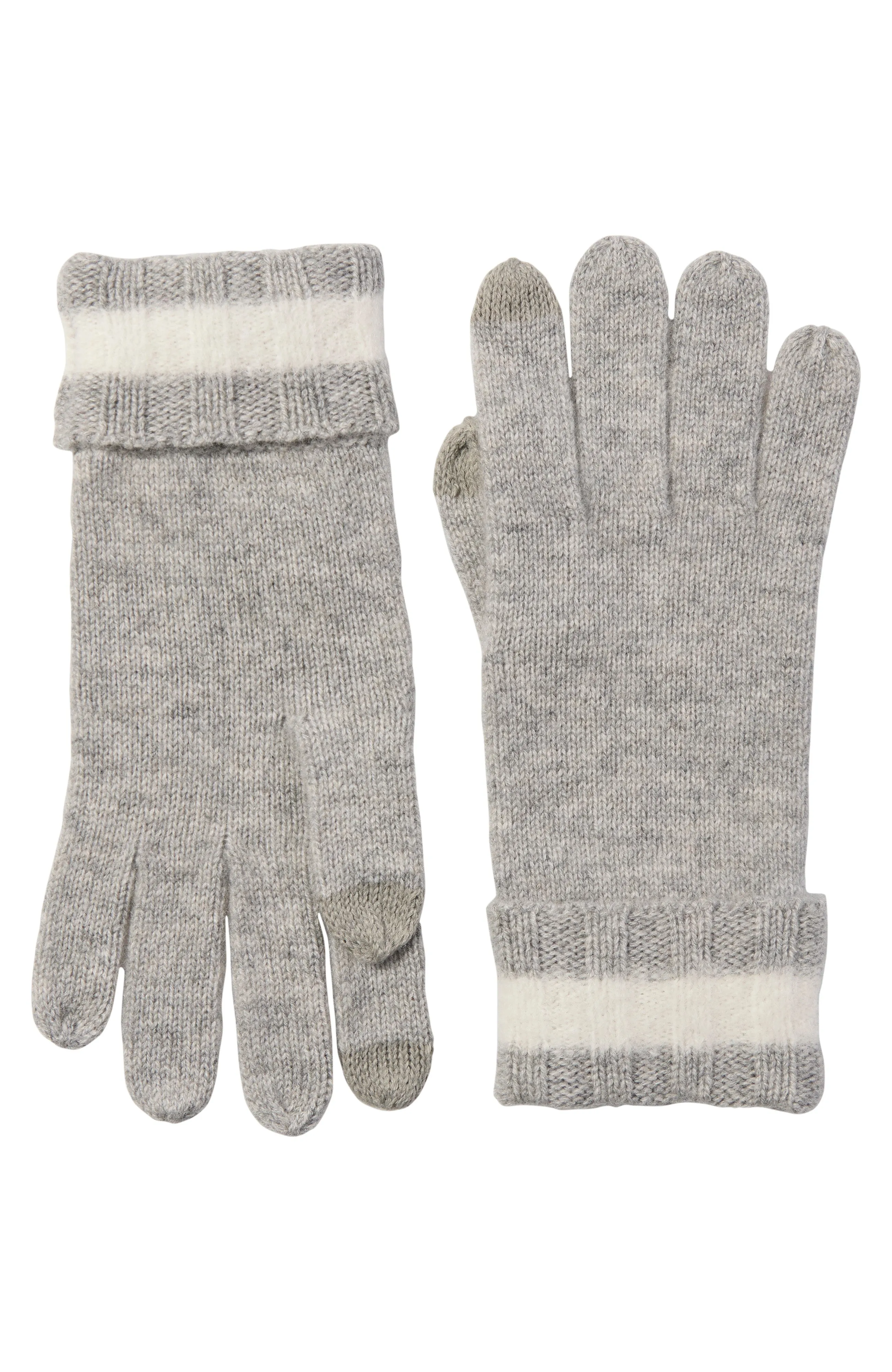 CASHMERE RIB CUFF WITH FUZZY STRIPE GLOVE