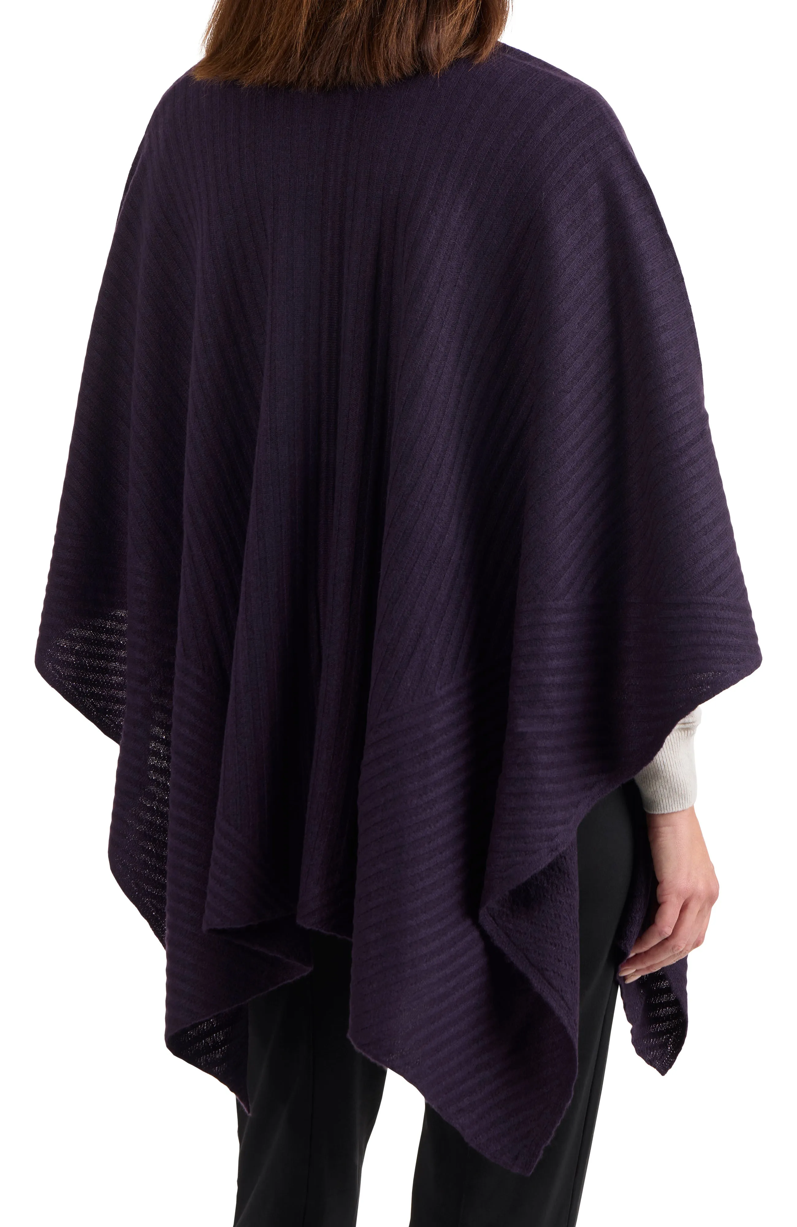 CASHMERE TRAVELING RIB CAPE
