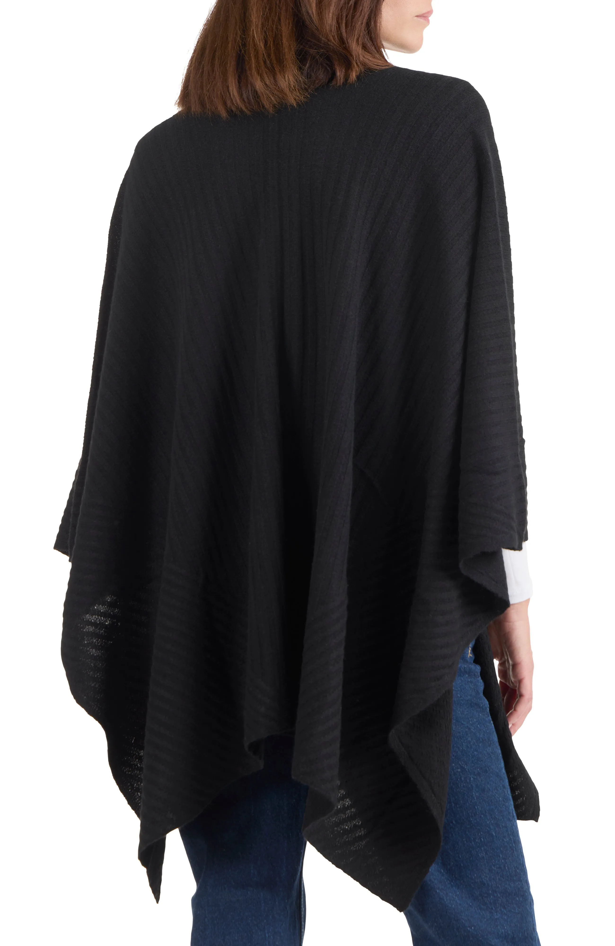 CASHMERE TRAVELING RIB CAPE