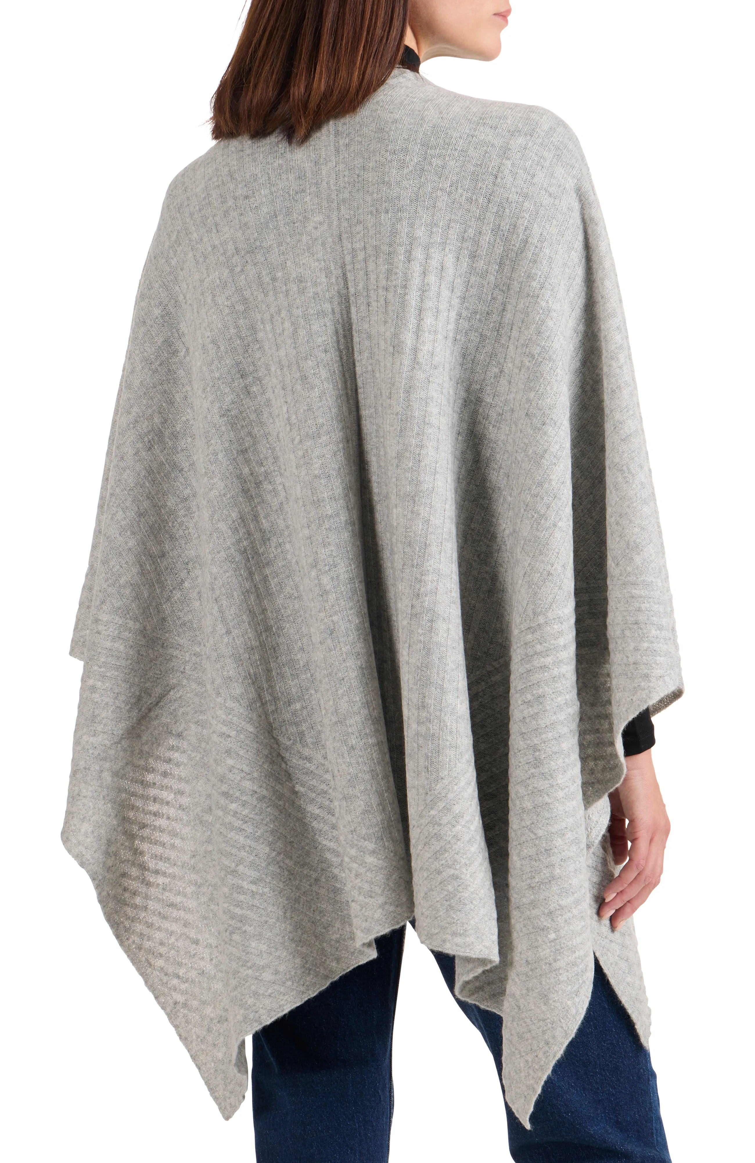 CASHMERE TRAVELING RIB CAPE