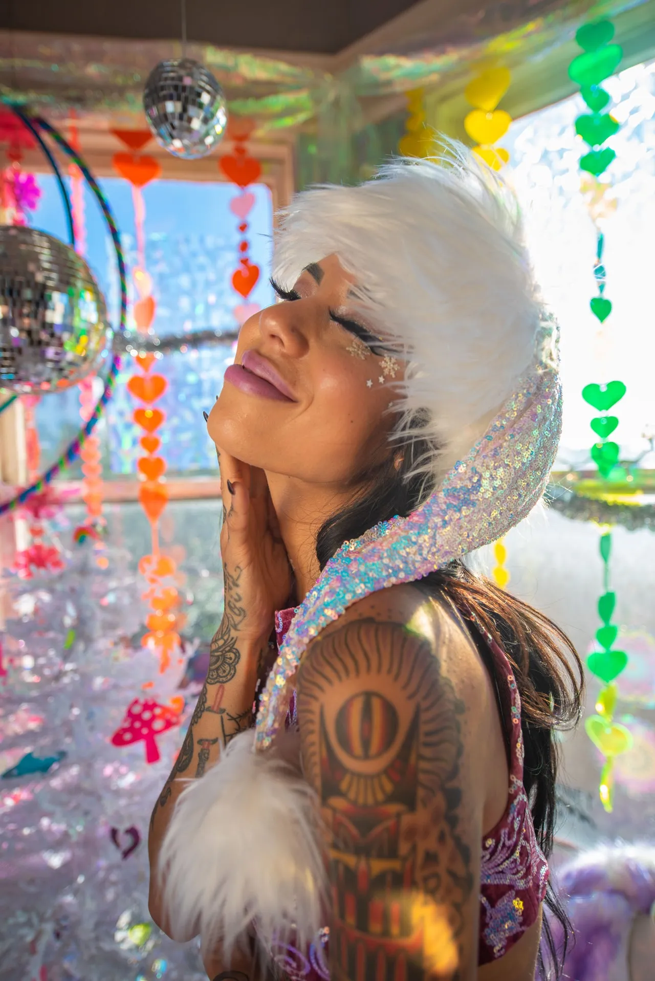 CH333 - Holographic Sequin Santa Hat