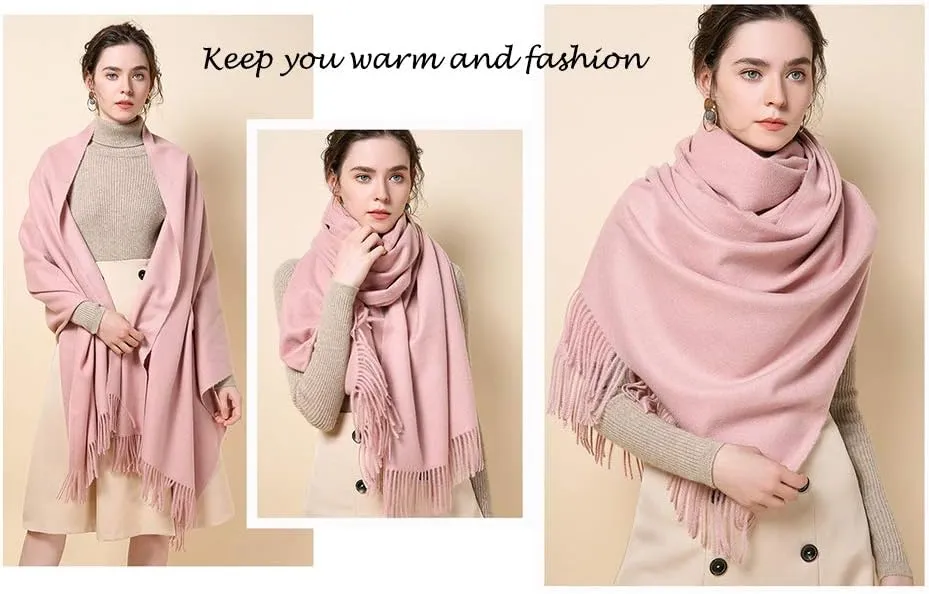 Cindy & Wendy Women's Pashmina Shawl Wrap for Evening Dress Bridesmaid Wedding Bridal Winter Warm Large Soft scarf