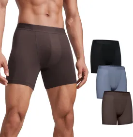 CRZ YOGA Men's Ultra-Soft Modal Boxer Briefs 5" - Double Lined Comfort Moisture Wicking Breathable Stretch Underwear 3-Pack