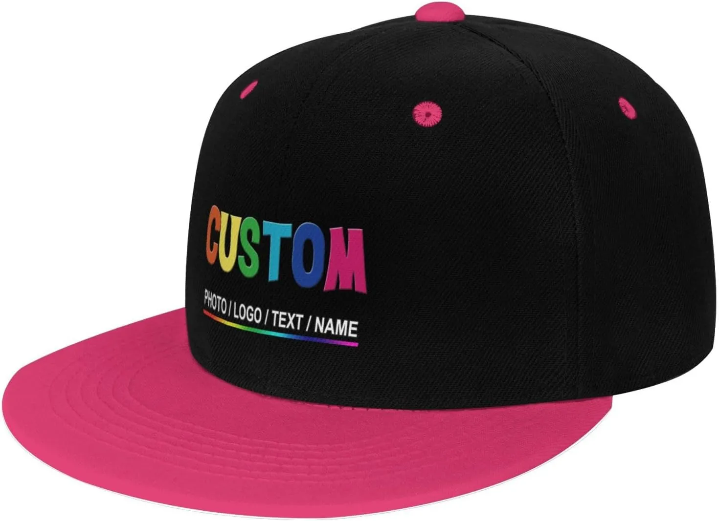 Custom Snapback Hats for Men Personalized Hip Hop Flat Bill Brim Baseball Cap Add Your Own Text Photo Logo
