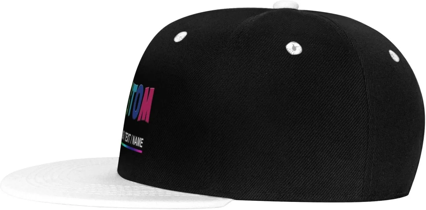 Custom Snapback Hats for Men Personalized Hip Hop Flat Bill Brim Baseball Cap Add Your Own Text Photo Logo