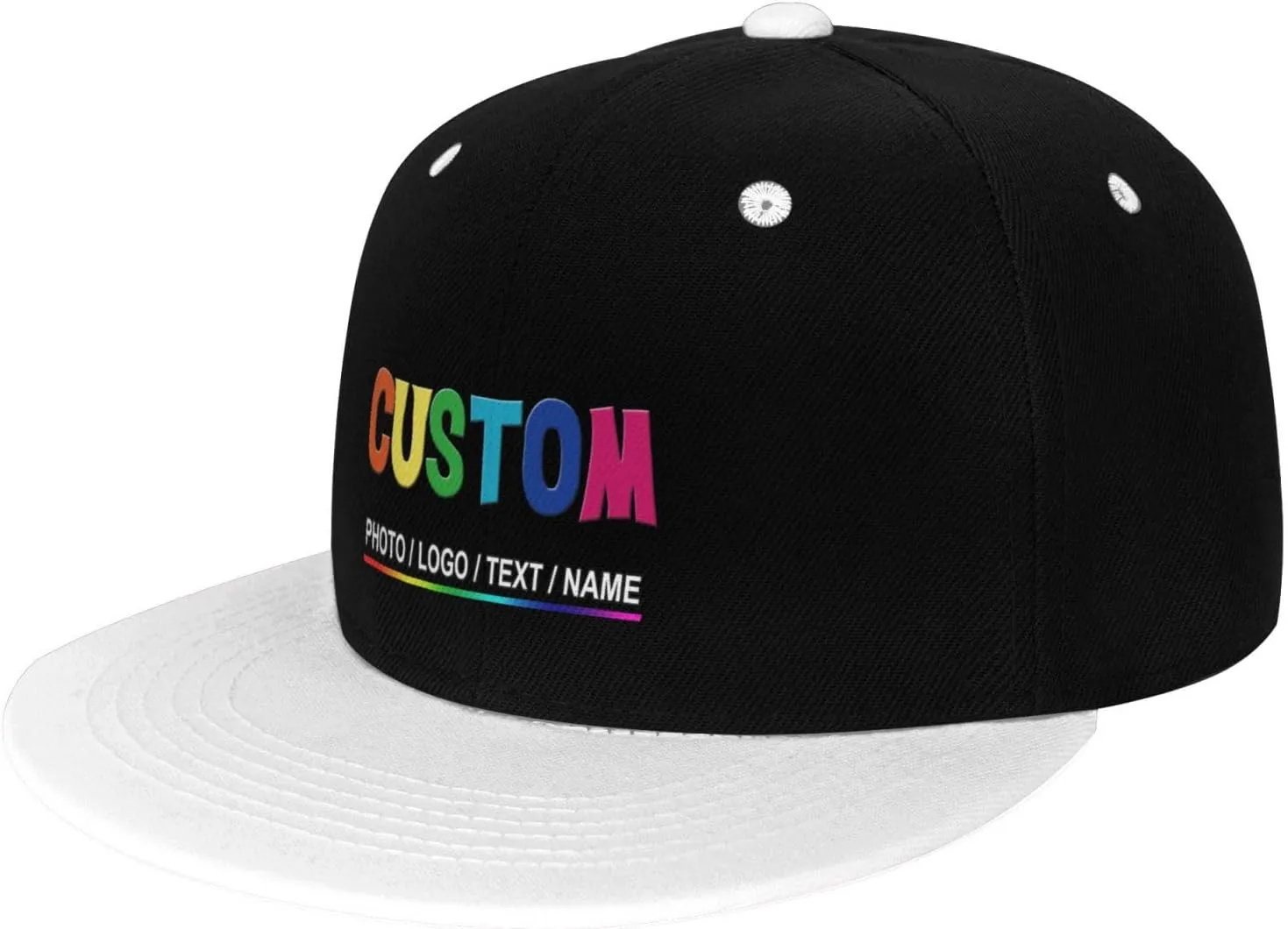 Custom Snapback Hats for Men Personalized Hip Hop Flat Bill Brim Baseball Cap Add Your Own Text Photo Logo