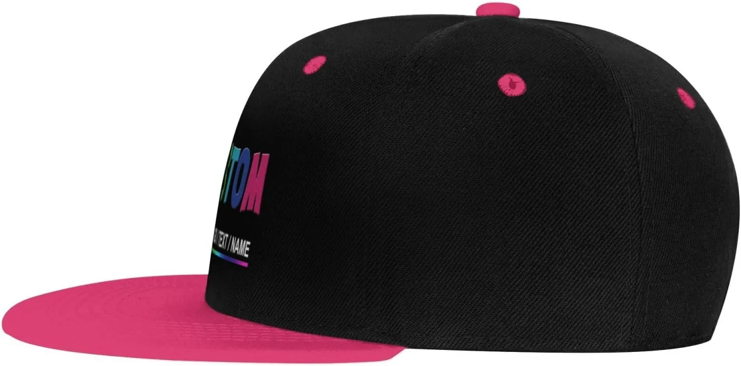 Custom Snapback Hats for Men Personalized Hip Hop Flat Bill Brim Baseball Cap Add Your Own Text Photo Logo