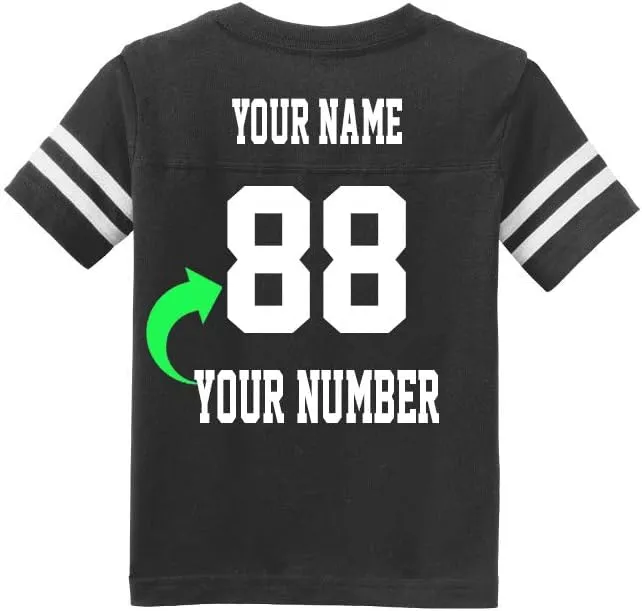Customized Toddler Jersey Personalized with Your Name and Team Number (Black Solid, 1T)