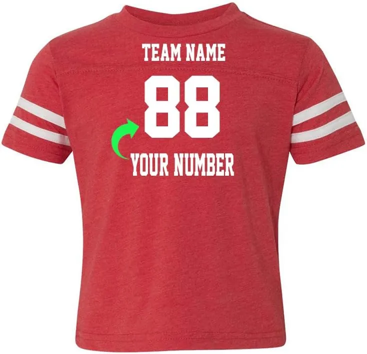 Customized Toddler Jersey Personalized with Your Name and Team Number (Black Solid, 1T)