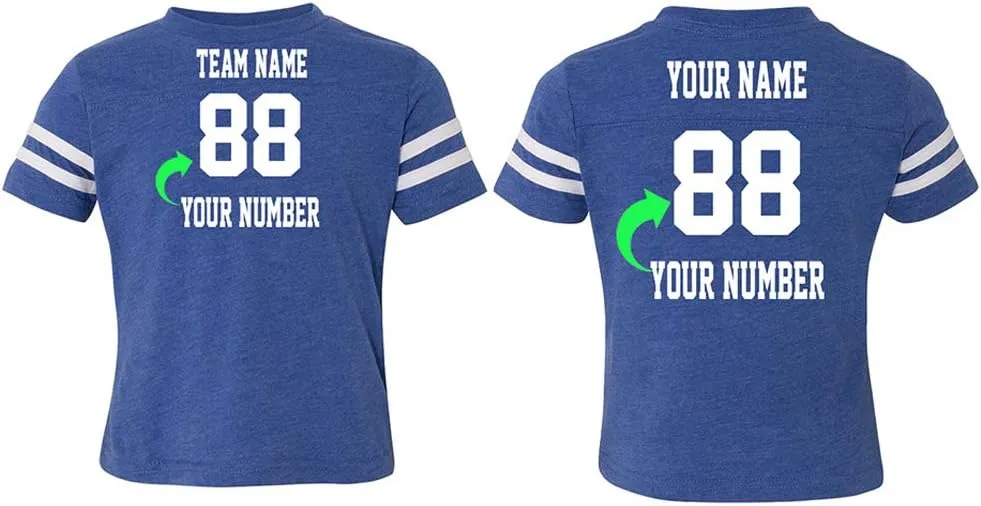 Customized Toddler Jersey Personalized with Your Name and Team Number (Black Solid, 1T)