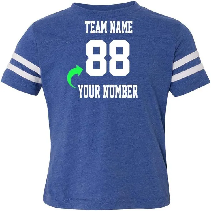 Customized Toddler Jersey Personalized with Your Name and Team Number (Black Solid, 1T)