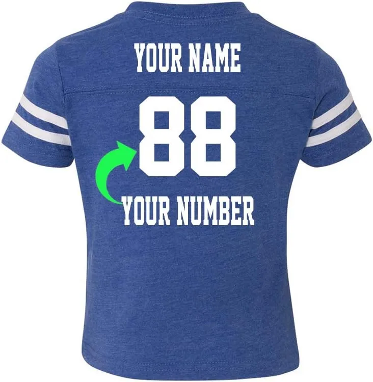 Customized Toddler Jersey Personalized with Your Name and Team Number (Black Solid, 1T)