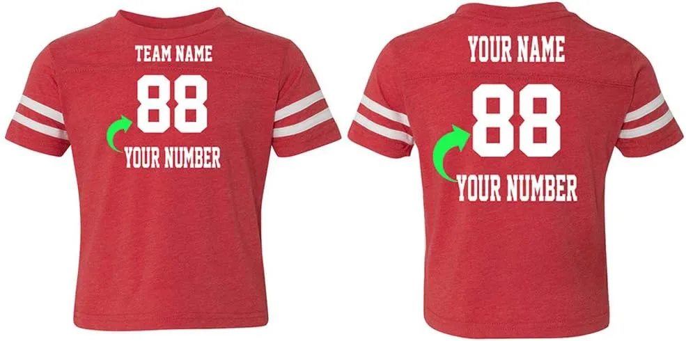 Customized Toddler Jersey Personalized with Your Name and Team Number (Black Solid, 1T)