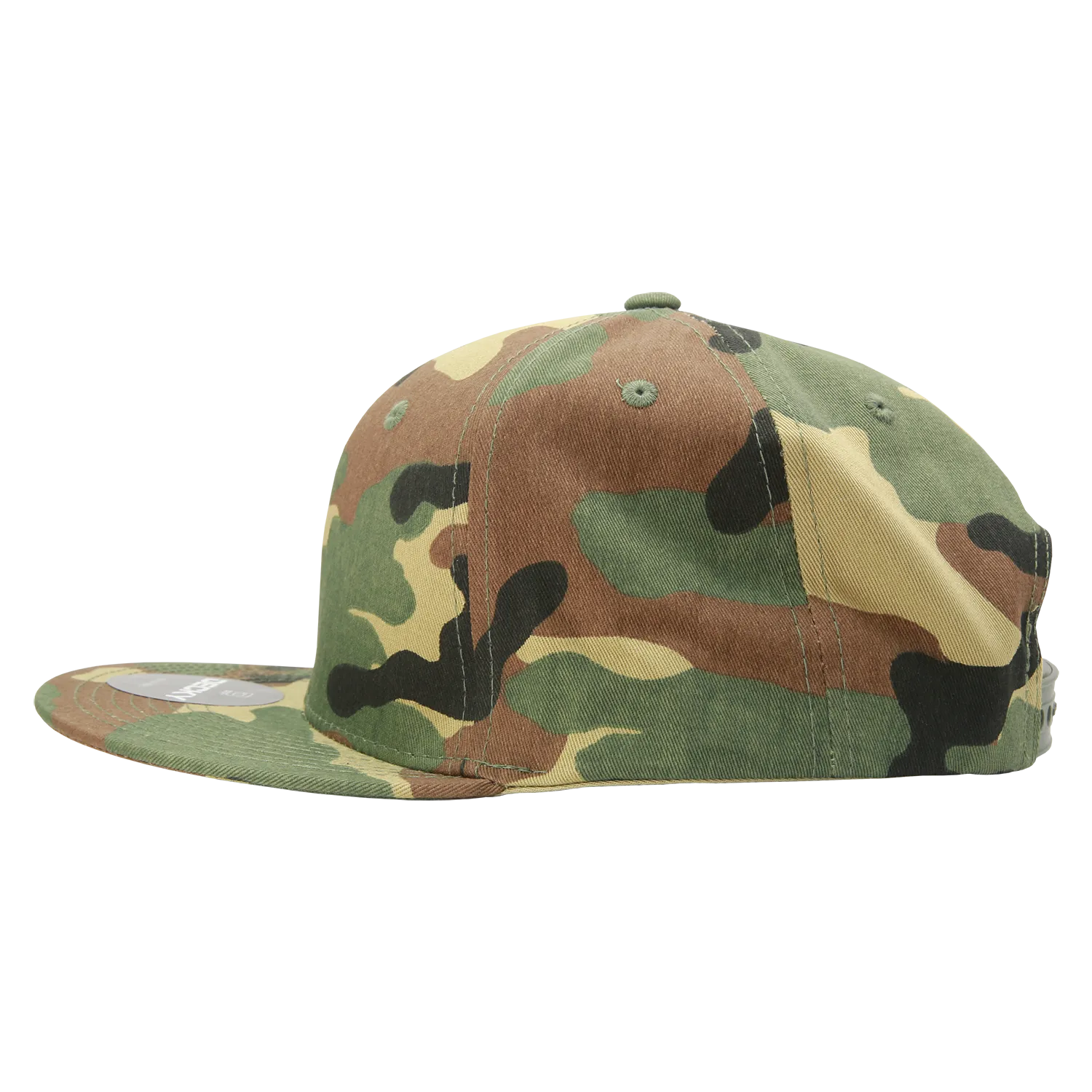 Decky 1047 Digital Camo Snapback Hat, 6 Panel Camouflage Flat Bill Cap