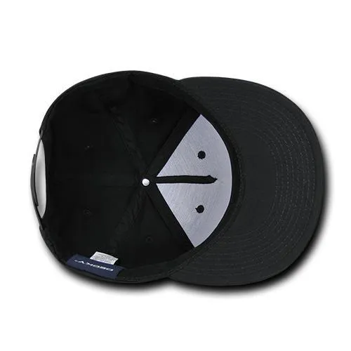 Decky 350 - Blank Snapback Hat, 6 Panel Flat Bill Cap