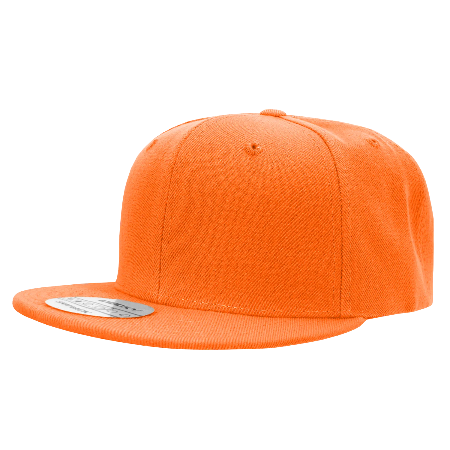 Decky 350 - Blank Snapback Hat, 6 Panel Flat Bill Cap