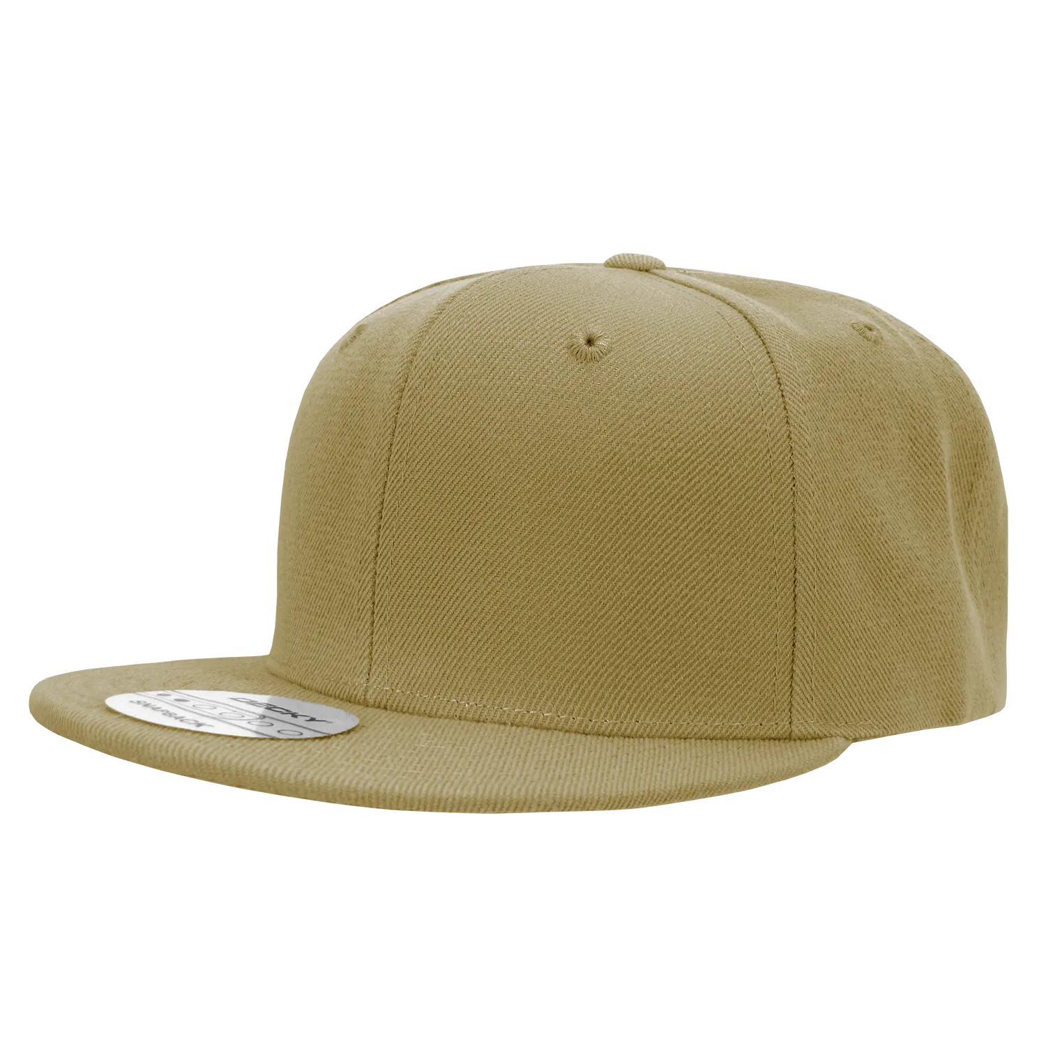 Decky 350 - Blank Snapback Hat, 6 Panel Flat Bill Cap
