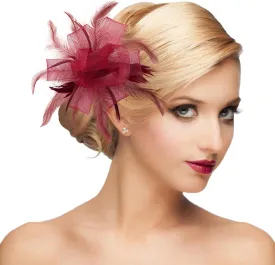 dressfan Womens Fascinator Hat Headpiece 20s Vintage Wedding Hair Accessories for Derby/Wedding/Cocktail/Tea Party