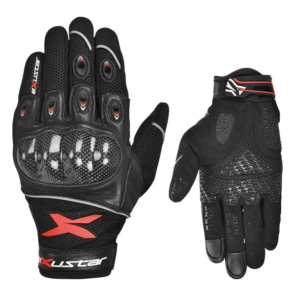 Exustar Motorcycle Gloves Red (E-MG223-RD)